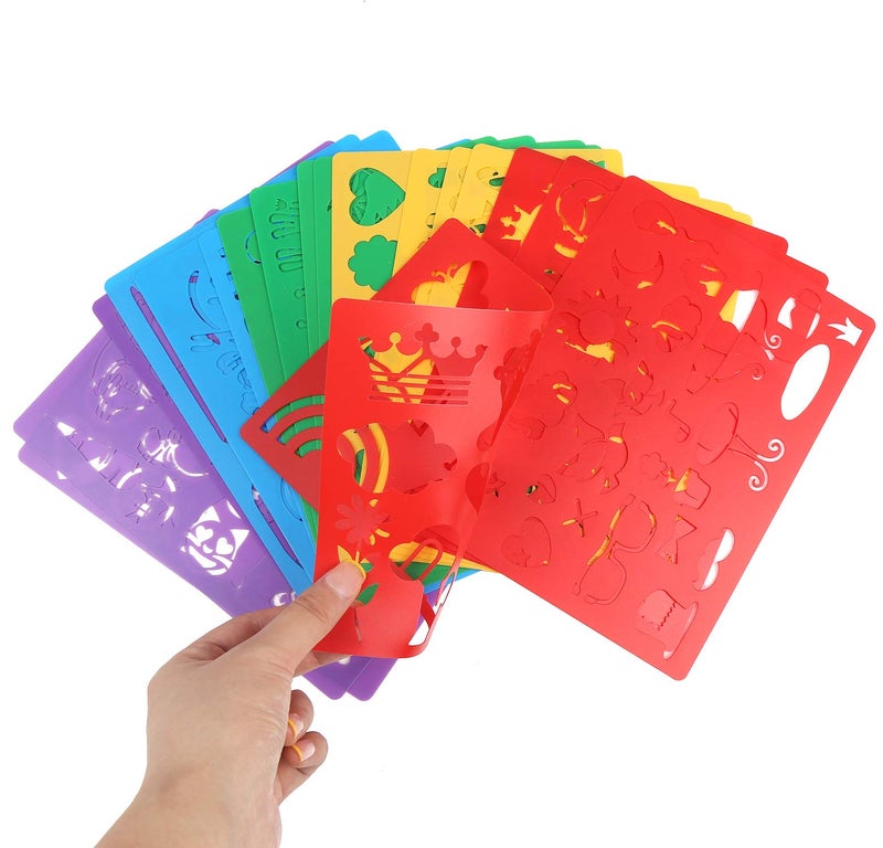 DIYASY 20 Pcs Drawing Stencils Set for Kids,Large Plastic Stencil Kit 300+ Patterns Drawing Templates for Girls & Boys Gift - Image 3